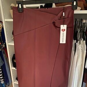 Stylish Maroon leather skirt